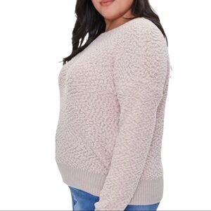 Popcorn knit sweater - taupe